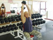 Упражнение: Разгибание рук из-за головы с гантелей на трицепс сидя